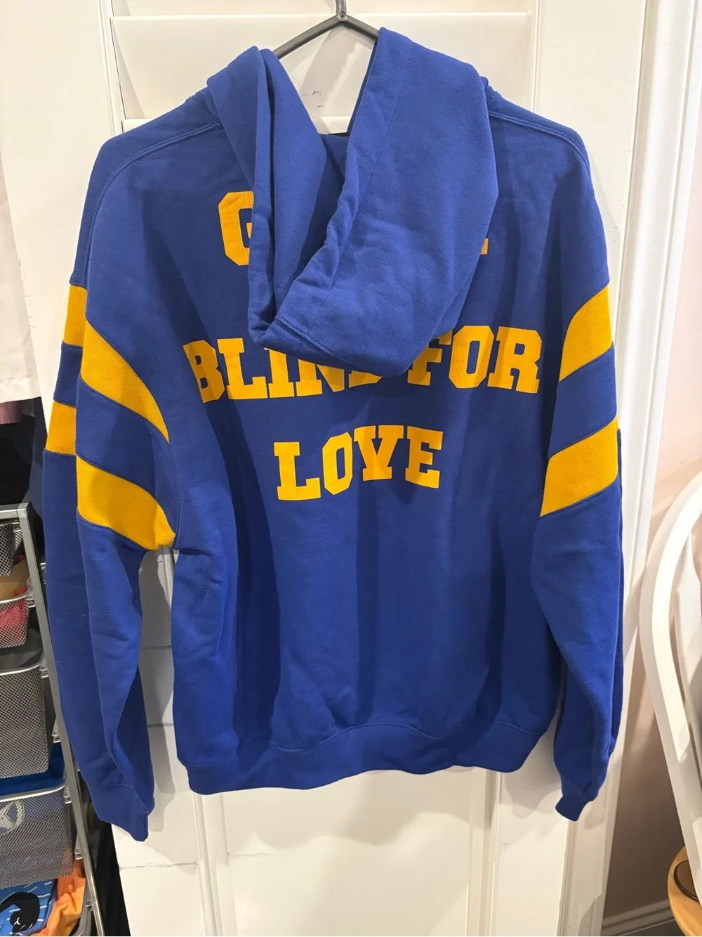 Gucci 25 Eschatology 1921 Graphic Hoodie Blue Yellow Loopback Cotton